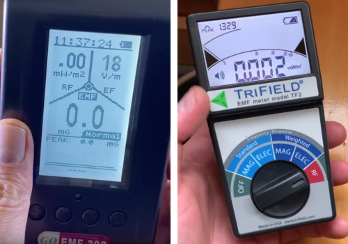 GQ EMF 390 and Trifield TF2 EMF meters